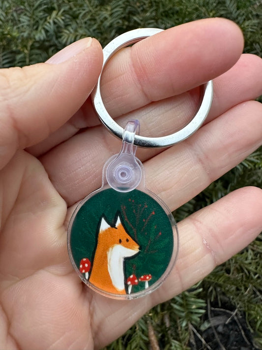 Porte-clé renard dans la forêt - Fox in the Woods Keychains