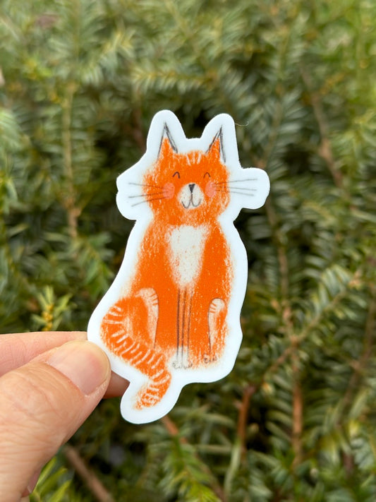 Collant chat roux - Red Cat Sticker