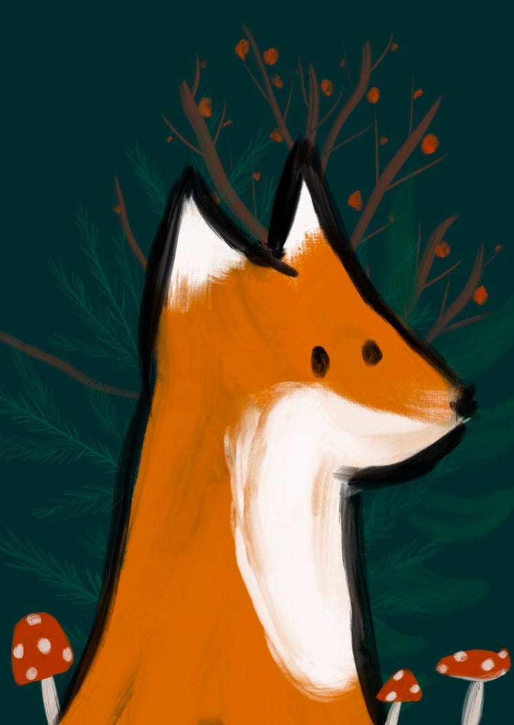 Carte avec renard / Card with Fox