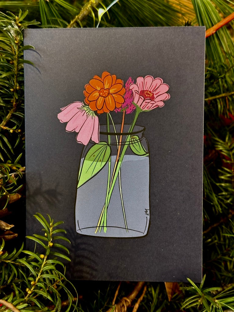 Carte avec fleurs / Card with flowers